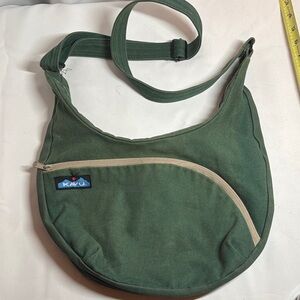 Kavu Green Cotton Canvas Crossbody Bag